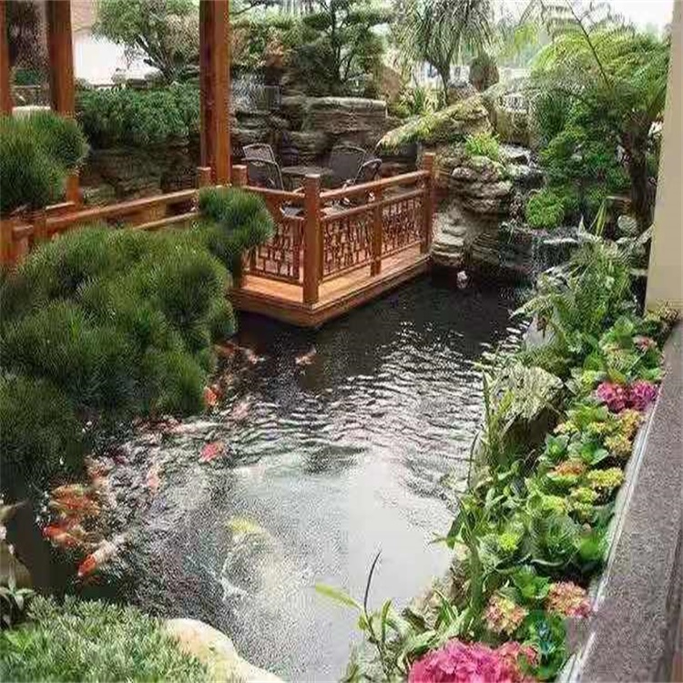旬邑别墅庭院景观设计鱼池